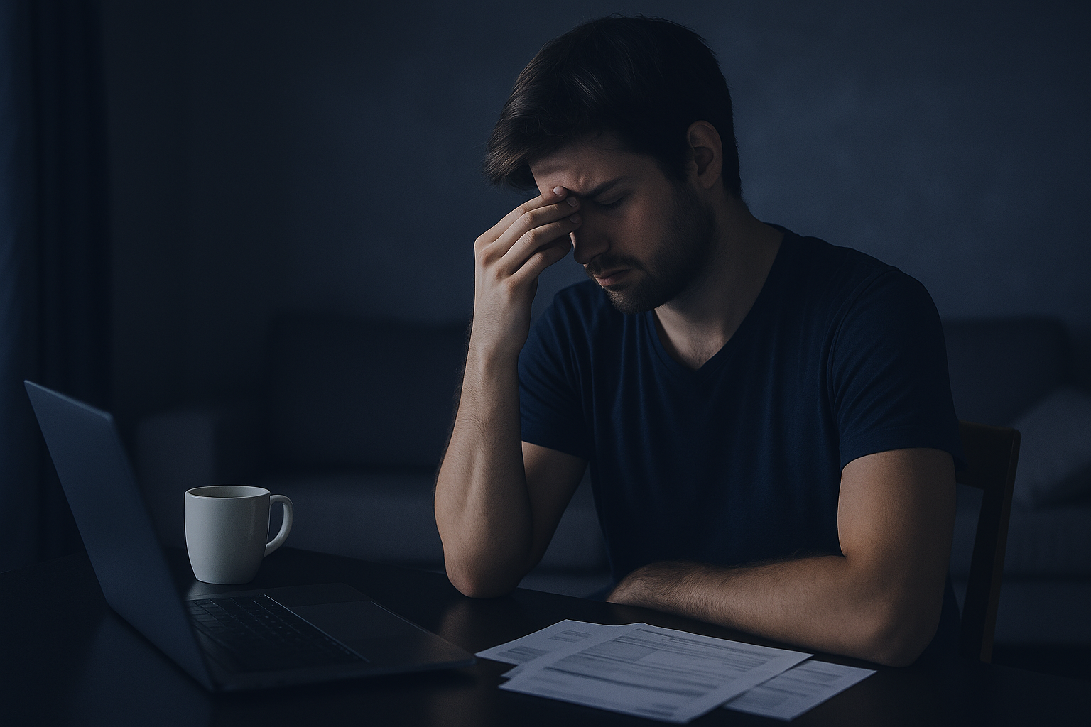 Pessoa preocupada com nome sujo